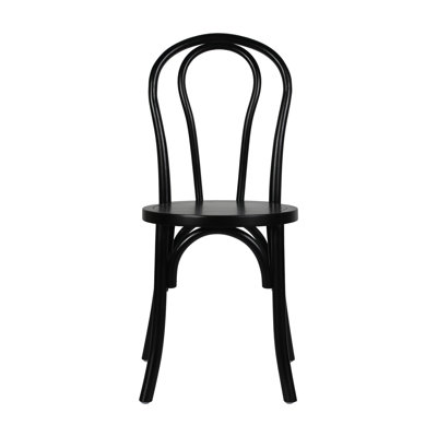 Commercial Solid Wood Stackable Dining Chair With Fixed Floor Glides