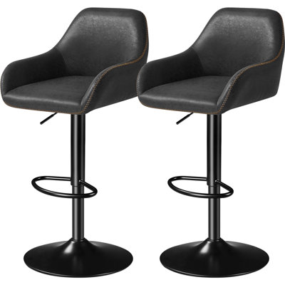 Eastway Swivel Upholstered Adjustable Height Counter Stool with Metal Frame