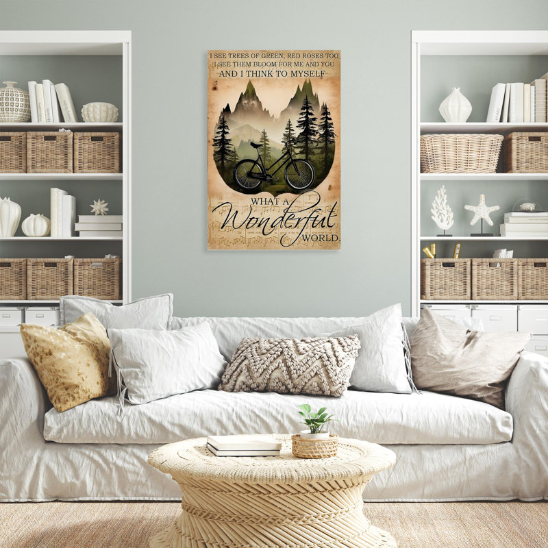 Ashwaq, bicyclette, What A Wonderful Wrold, impression sur toile, H 36 po x l 24 po x P 1,25 po