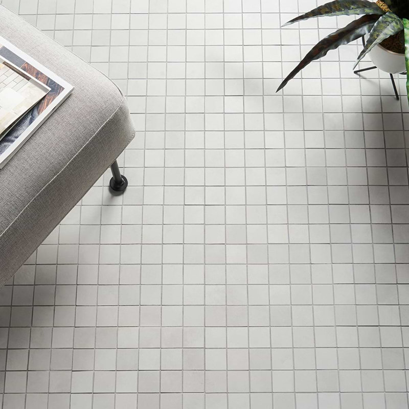 Clay Grace Red 2X2 Matte Porcelain Mosaic, Delight Gray