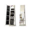 Armoire à bijoux pivotante à 360 ° avec miroir pleine grandeur, organisateur de bijoux debout 5 en 1 avec serrure, miroir de meuble-lavabo intérieur-130466104