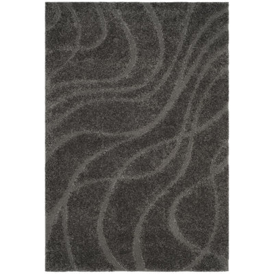 Ashal Abstract Charcoal Gray Area Rug