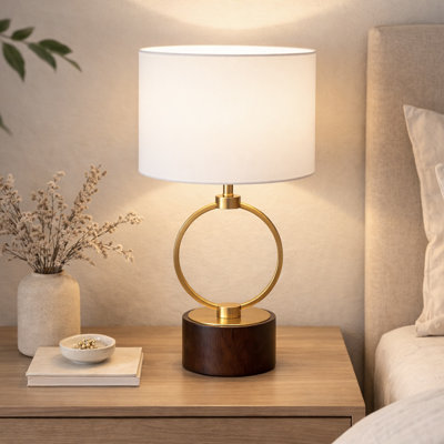 Mid Century Modern Bronze Bedside Table Lamp