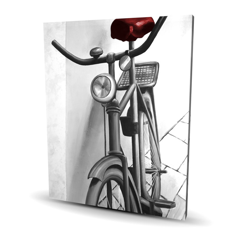 Abandoned Bicycle - Black Monochrome Canvas Home Decor