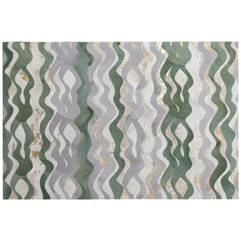 Art Hide Cowhide Abstract Area Rug, Rectangle  10' x 14'