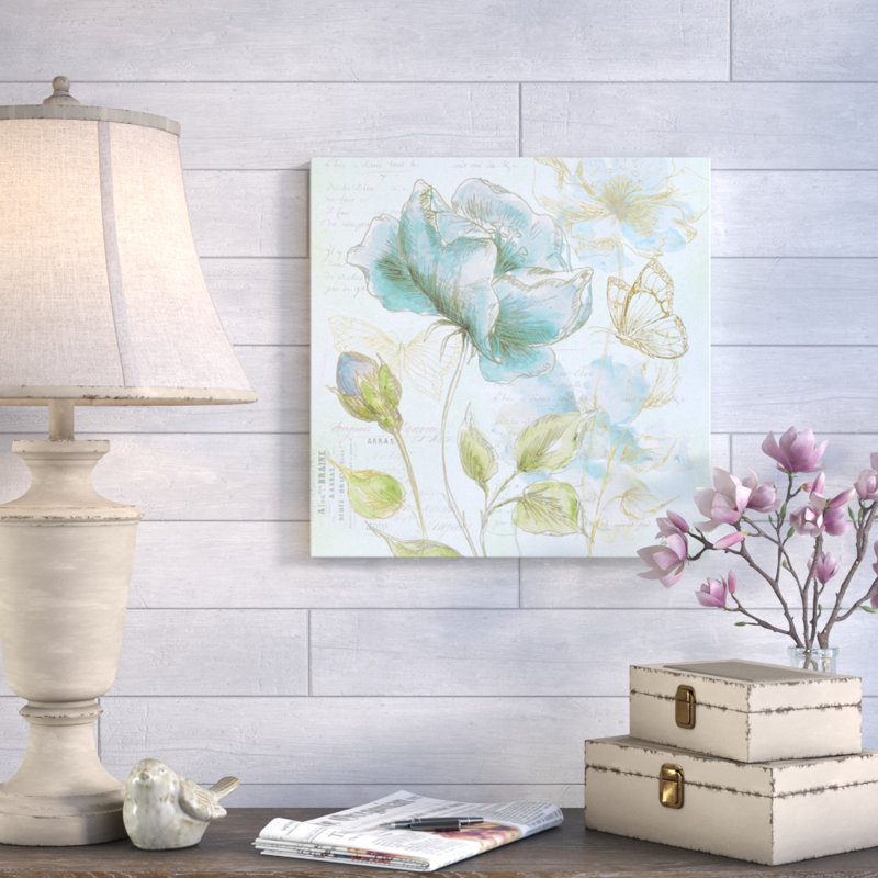 « aquarelle fleur esquisse », reproduction d’impression sur toile tendue, H 12 po x l 12 po