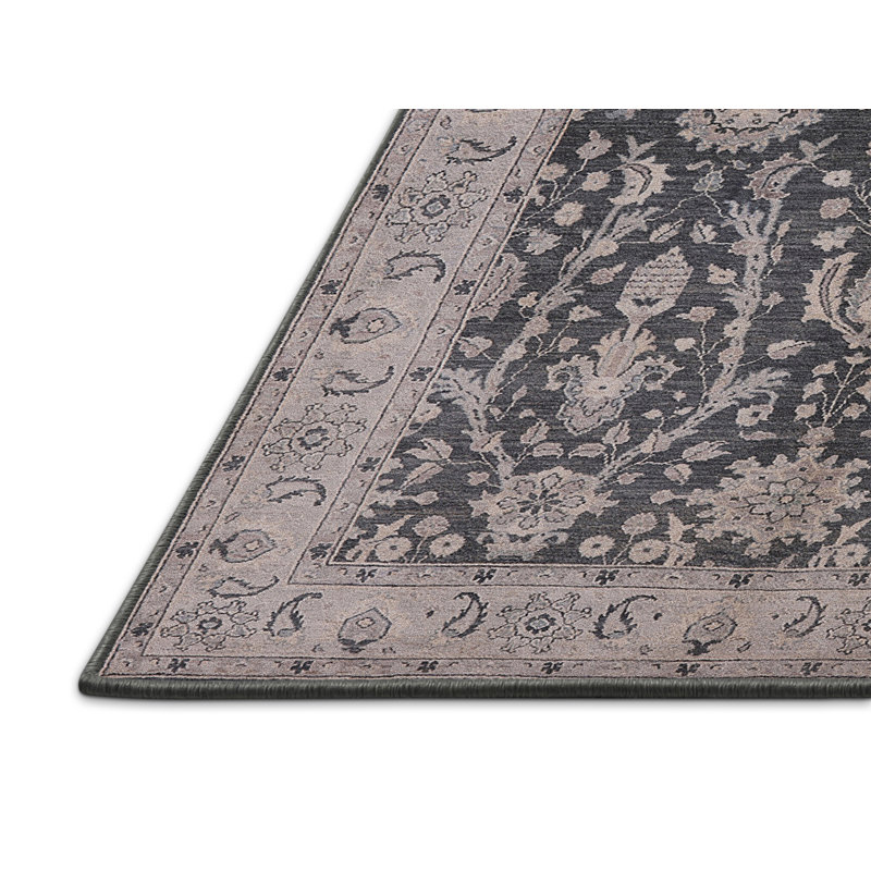 Tapis oriental noir / beige Magar, Rectangle 5 pi x 7 pi