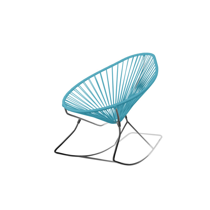 Chaise berçante intérieure / extérieure Acapulco, Bleu / chrome