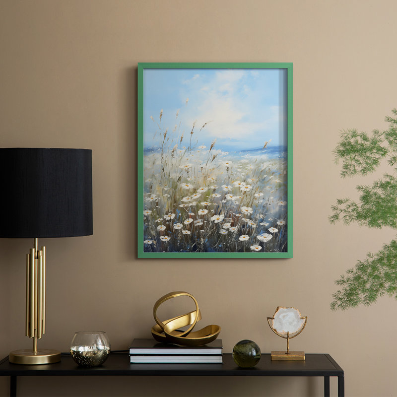 FLORAL Series XXV - reproduction encadrée de qualité supérieure - prête à être accrochée - aucun clou requis, Vert