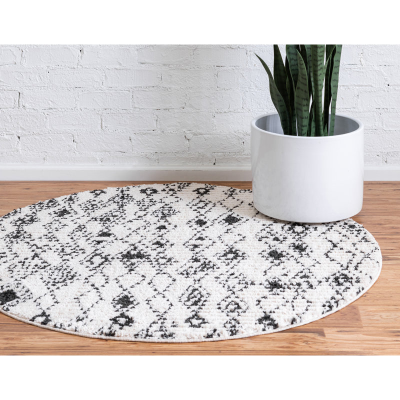 Bragi Geometric Indoor Rug, Round 7'