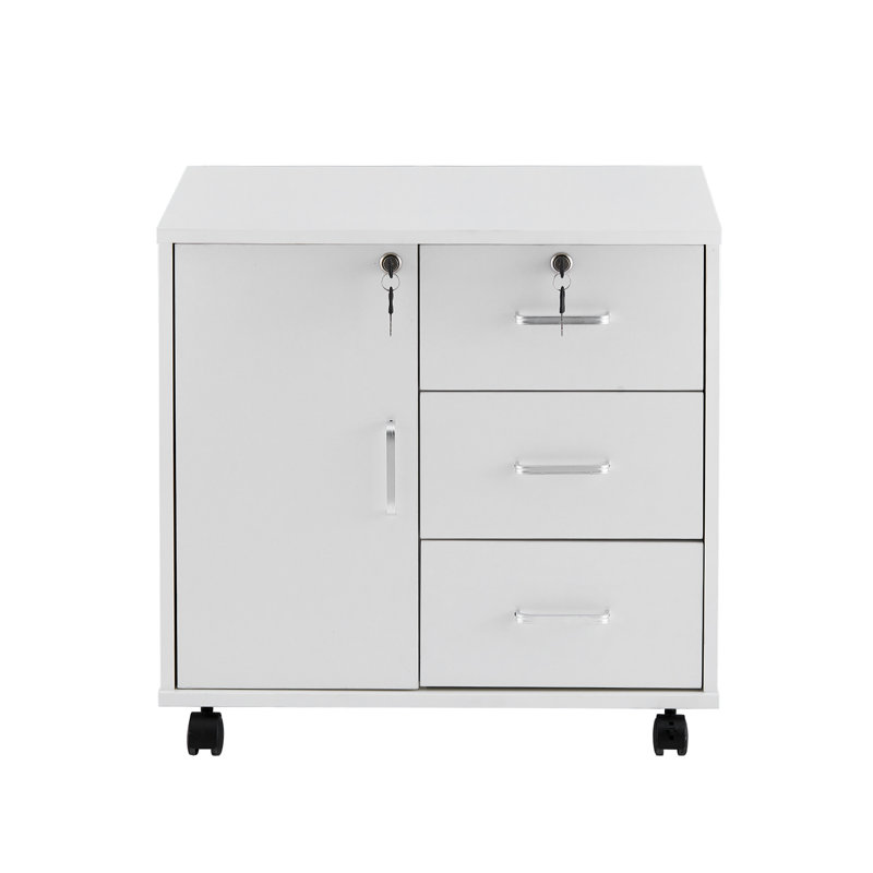 Soriano 60cm Wide 3 -Drawer Mobile File Cabinet, White