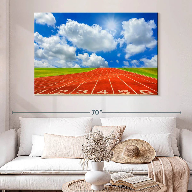 Cloudscape Over Running Track, 34" H x 51" W