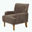 Fauteuil d'appoint en velours côtelé large Wale - Pieds en bois massif de 9 po - Café foncé-845677412