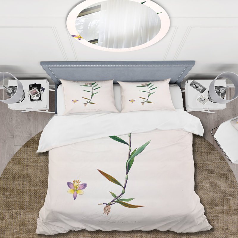 Ensemble de housse de couette en microfibre vert / mauve / jaune, Housse de couette pour très grand lit et 2 très