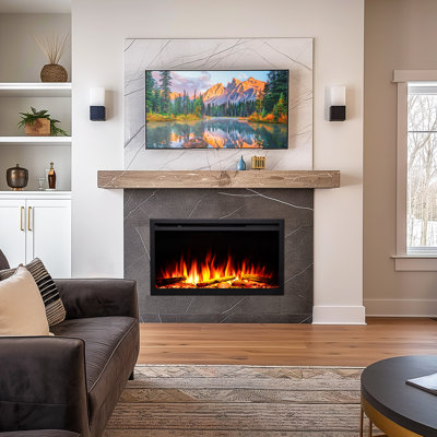 CASTELLO FLAMME Stainless Steel Electric Fireplace Insert
