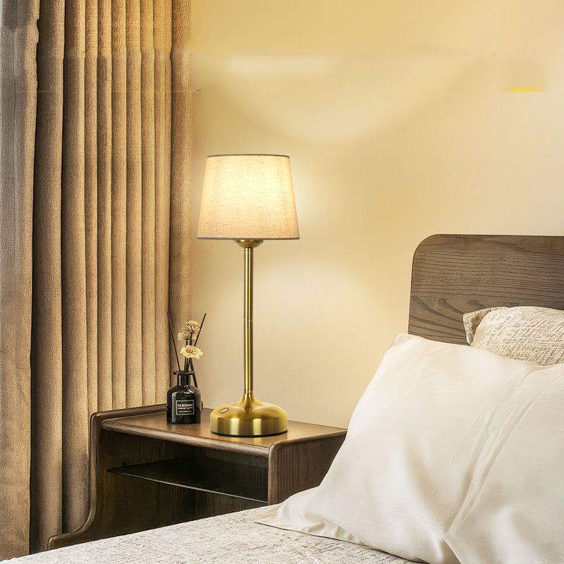 Trishanna 15.7“ LED Dimmable Table Lamp,Cordless Table Lamp with Touch Control,Gold Metal Table Lamp