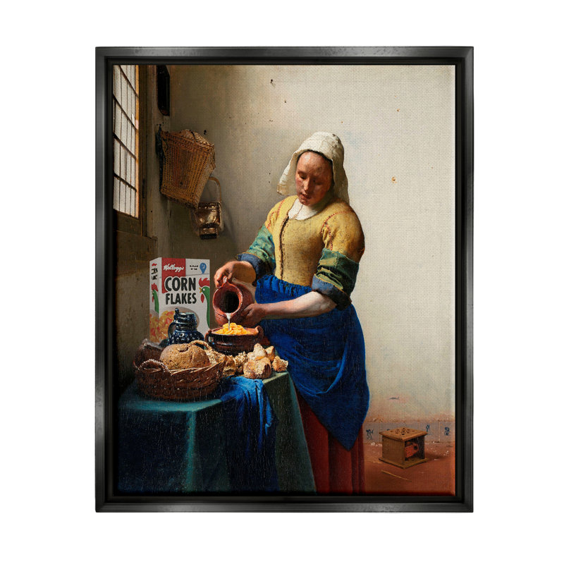 Peinture amusante et classique encadrée sur bois par Birch & Ink, H 21 po x l 17 po x P 1,7 po, Cadre flottant noir