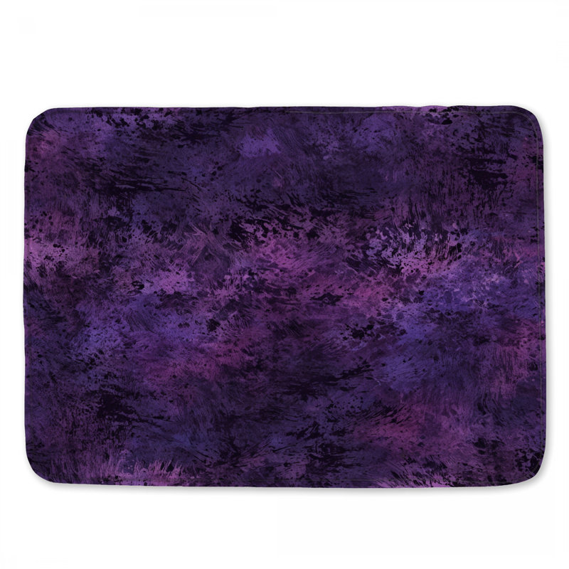 Tapis de bain mauve texturé abstrait, L 34 po x L 21 po
