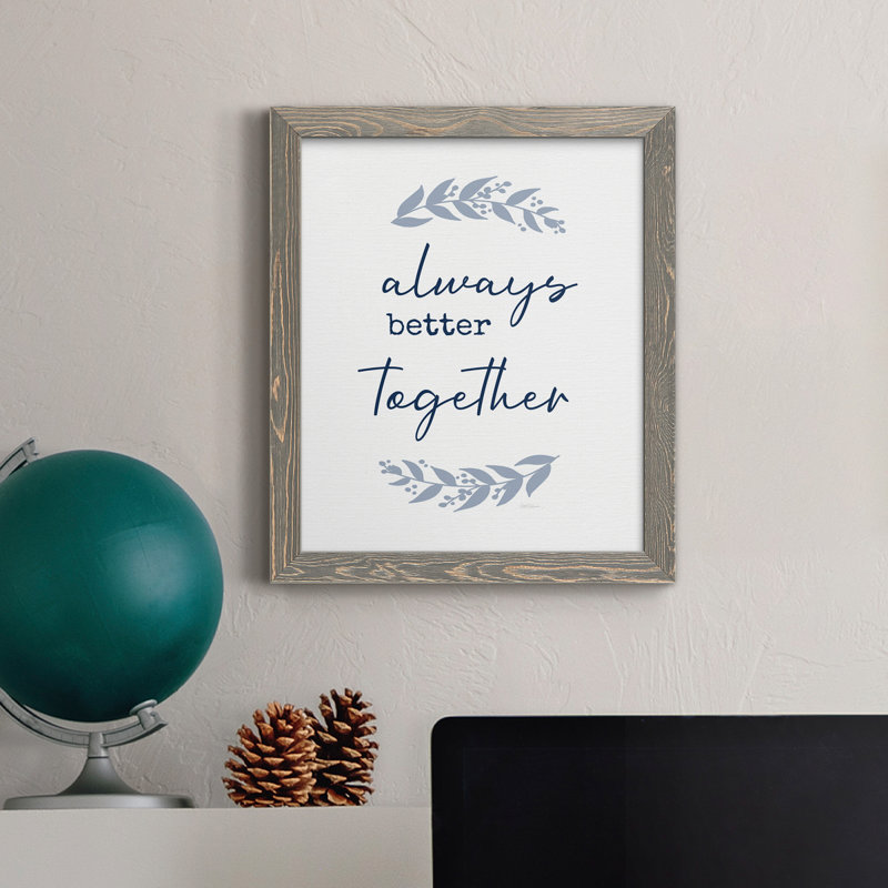 «Always Together», art textuel sur toile, Gris, H 37,5 po x l 27,5 po x P 1,5 po