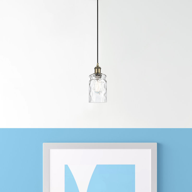 Luminaire suspendu en pot 1 lumière Valencia, DEL, Verre limpide