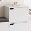 Haven Shoe Bench Stylish Stair-Shaped Shoe Cabinet with Fabric Seat-1576004121