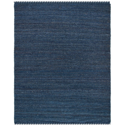  Handmade Tufted Jute/Sisal Navy Area Rug