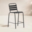 Tabouret de bar commercial à l'intérieur et à l'extérieur avec dossier à trois lattes en métal-1678353352