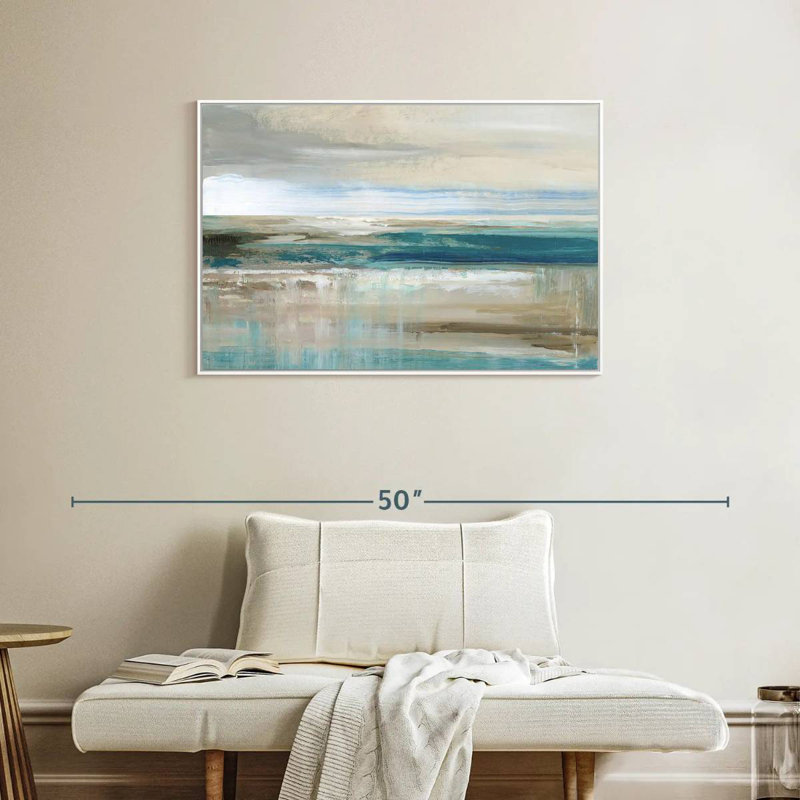 Mer de Kofi, Cadre flottant blanc, 37 po x 25 po