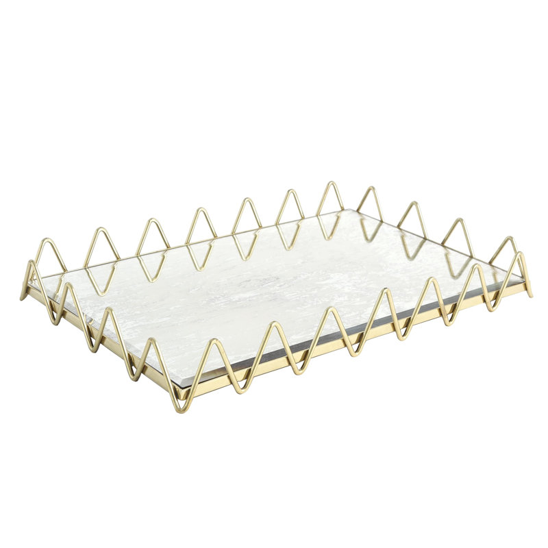 Ric Rac Tray-Gold W/Antique Mirror
