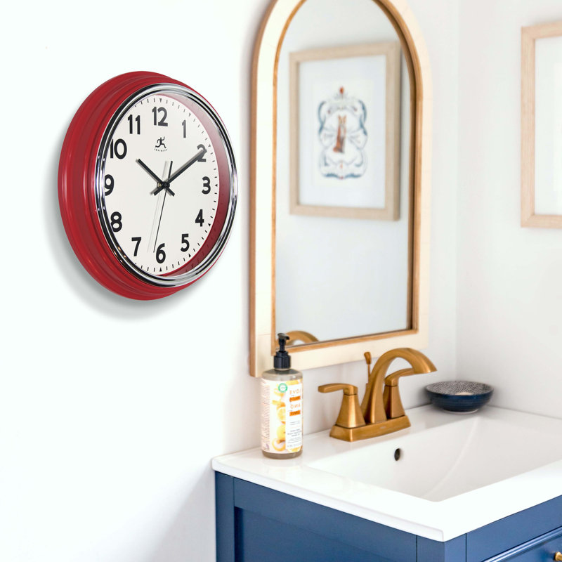 Horloge murale 12 po, Rouge
