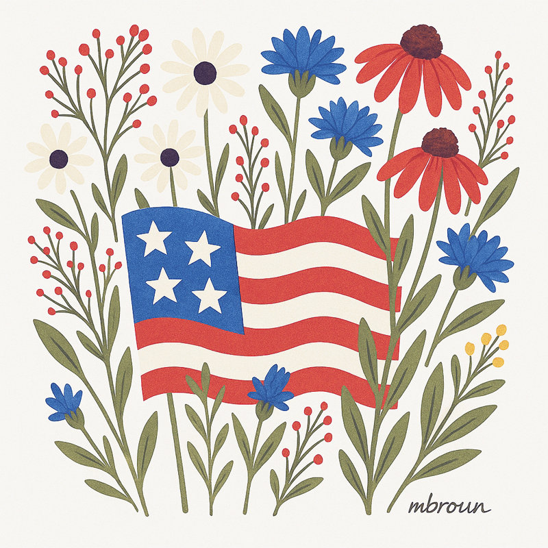 Art mural stylisé, drapeau de jardin patriotique, H 12 po x l 12 po