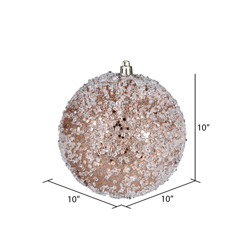 Ornement boule scintillante, H 10 po x l 10 po x P 10 po, 1, Café latté