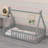 Playful  Floor Bed With Guardrails And Sturdy Slatted Base-595830527