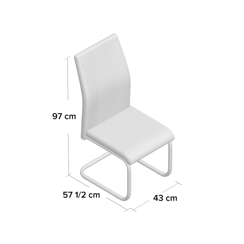 Chaises de salle à manger en simili cuir Lazare, Similicuir gris Lorenzo Milan