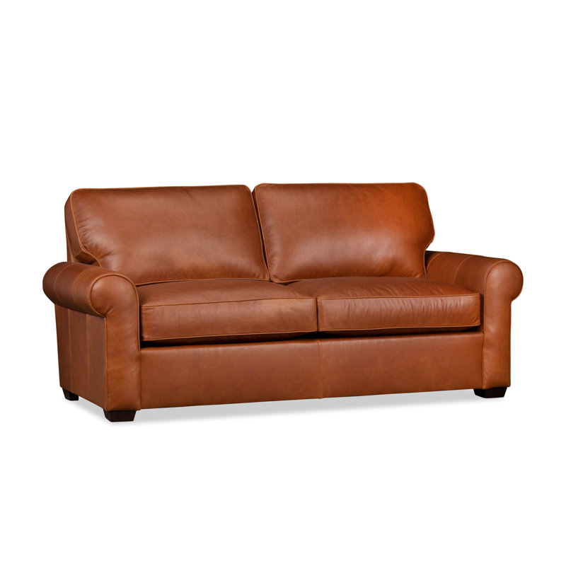 Porter 84'' Leather Sofa, Aline Fume Genuine Leather
