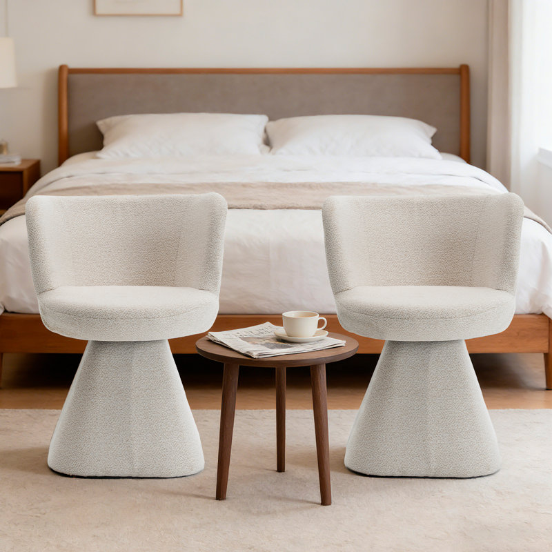 Fauteuil d'appoint rembourré pivotant à 360 °, Beige