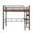 Metal Twin-Sized Loft Bed With Integrated Desk-1940755512