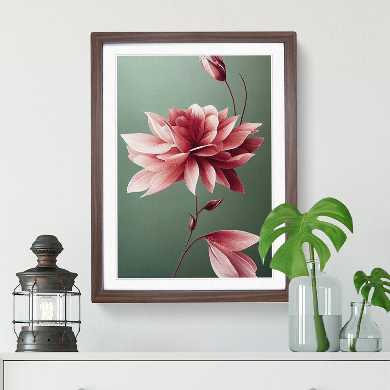 A Picturesque Flower - Wall Art, 66cm H x 48cm W x 2cm D, Walnut Framed, White