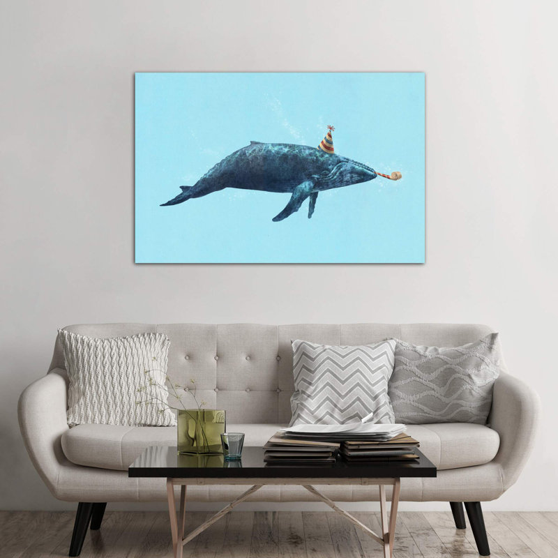 Party Whale Landscape by Terry Fan - Wrapped Canvas Print, 101.6 cm H x 66.04 cm W x 3.175 cm D