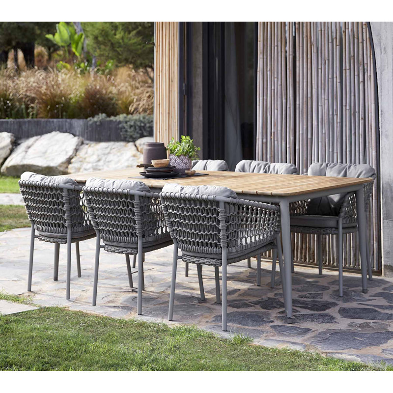 Core Outdoor, Teak, 35.5" W x 82.7" L x 29" H, Aluminum Taupe