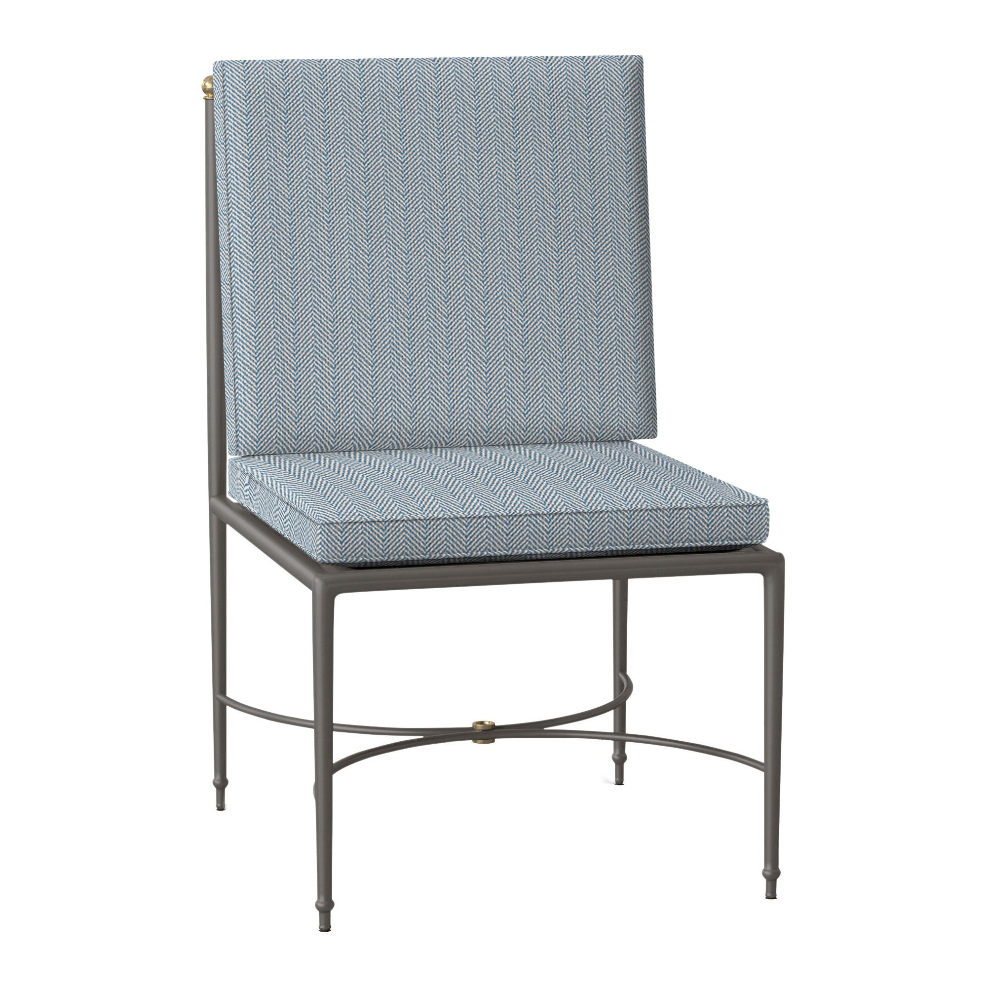 Roma Wrought Aluminum Outdoor Side Chair, Perigold Posh Sky, Welt