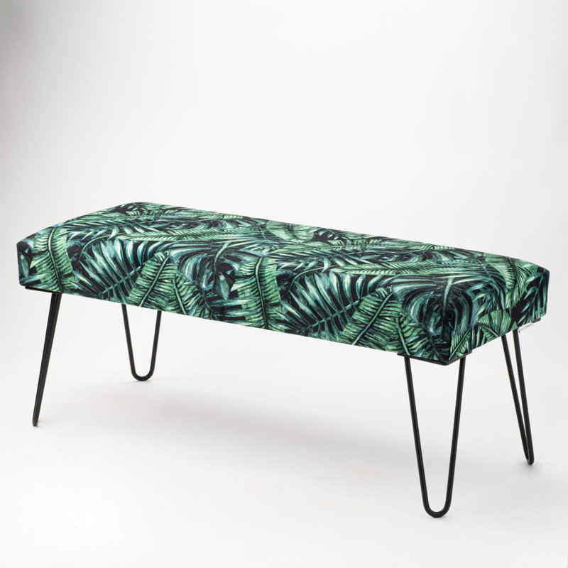 Bement Velvet Upholstered Bench, H40 x W120 x D30cm