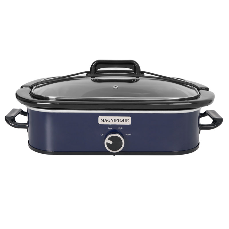 Magnifique 4-Quart Slow Cooker With Casserole Manual Warm Setting, Blue