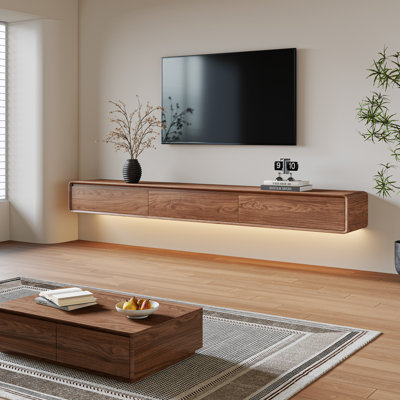 Modern Floating TV Stand Wall-Mounted Media Console with Storage by Everly Quinn