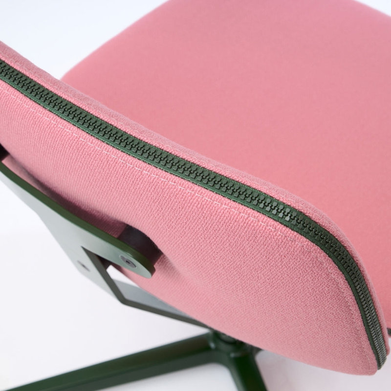 Arba Side Chair, Pink, Dark Green