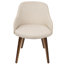 Chaise de salle à manger / d'appoint en bois de noyer et tissu crème