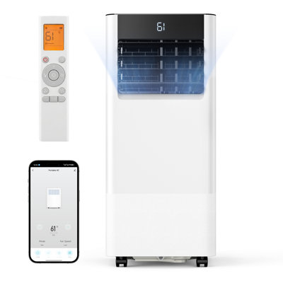 8,000 (Doe) Btu Portable Air Conditioner 250 Sq. Ft. With Dehumidifier With Remote In White