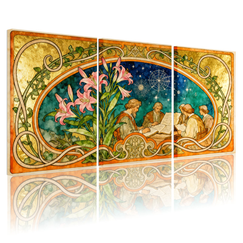 Ensemble de 3 reproductions d'art sur toile encadrées fantastiques, H 24 po x l 48 po