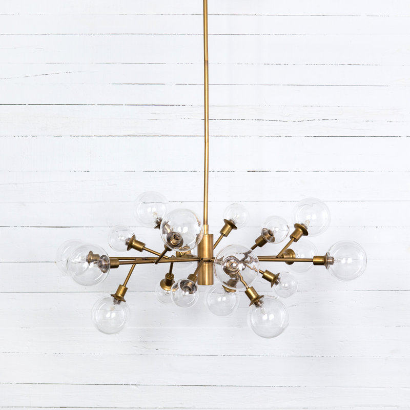 Pellman 18 - Light Chandelier, Matte Brass