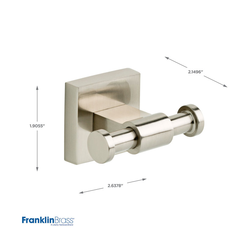 Maxted Multi-Purpose Wall Mounted Robe Hook, Brushed Nickel